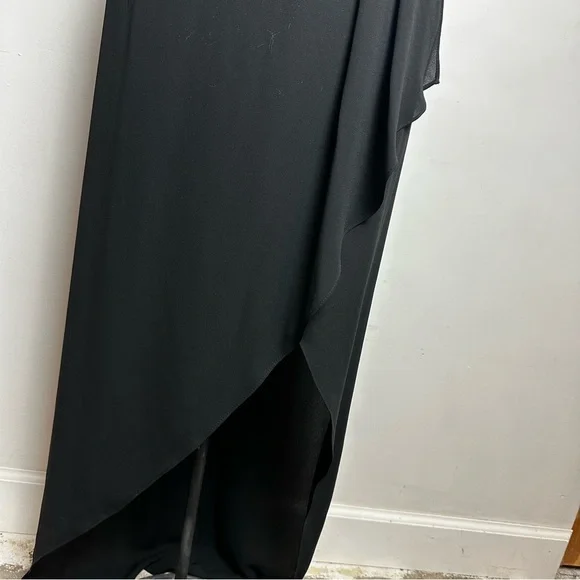 BCBG MaxAzria Faux Wrap Dress Women's Size Small Black Coquette Sexy LBD - Picture 3 of 10